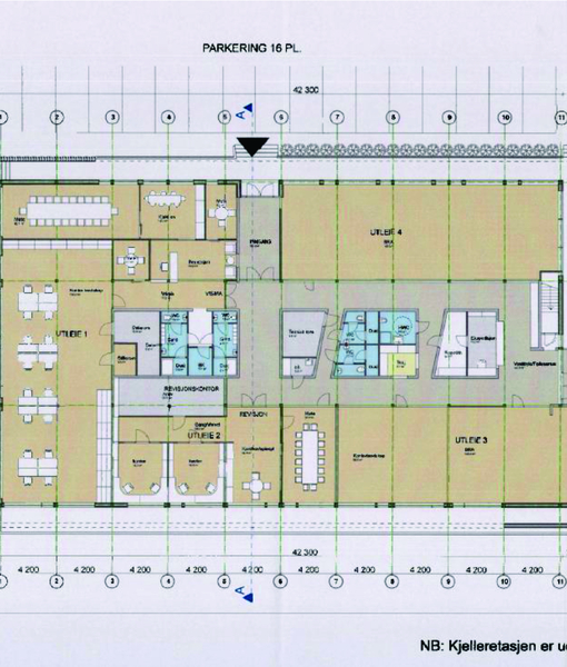 Levanger: Kontorlokaler med eget møterom og kjøkken