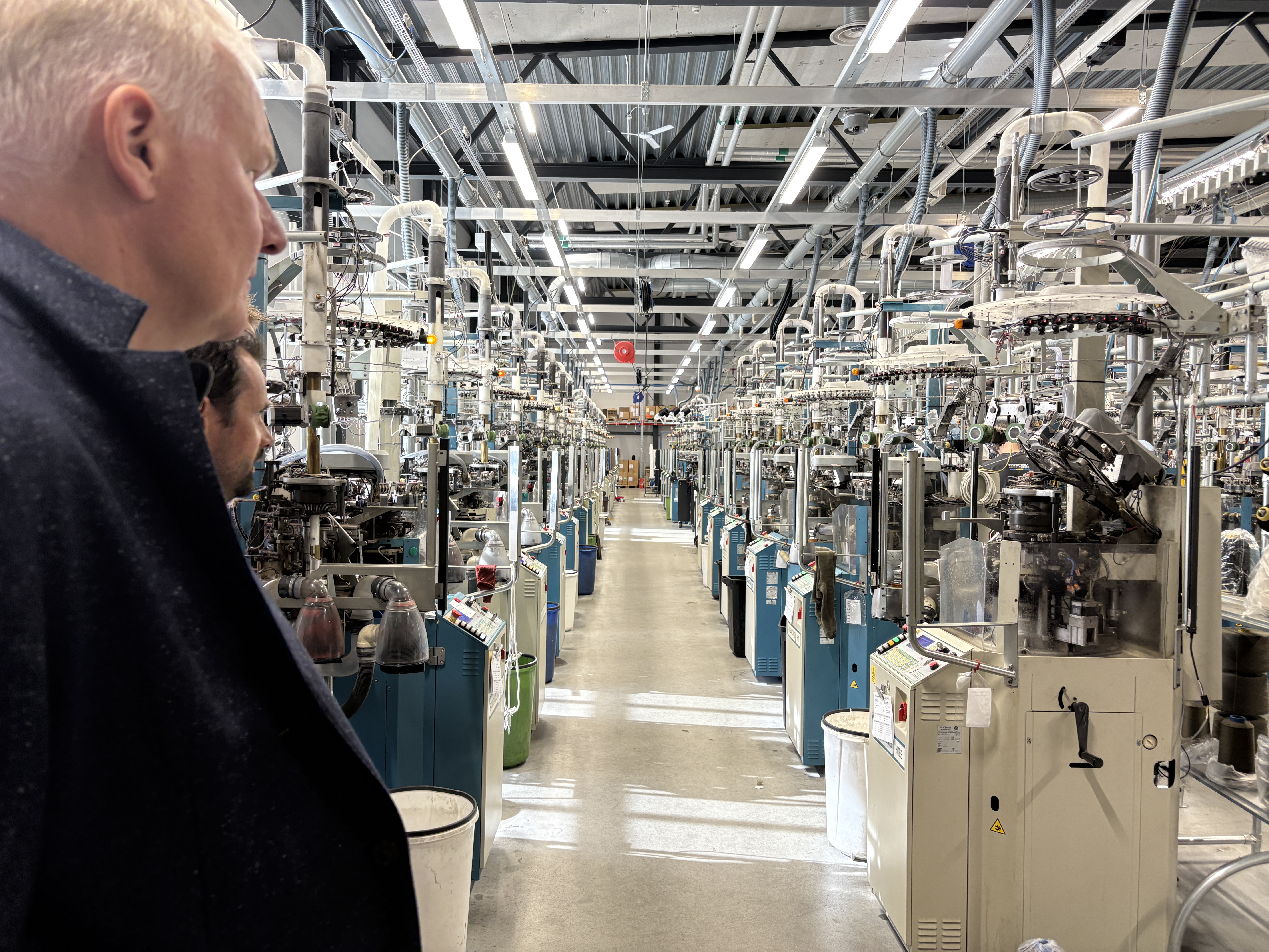 På bedriftsbesøk hos Woolpowers fabrikk i Östersund.